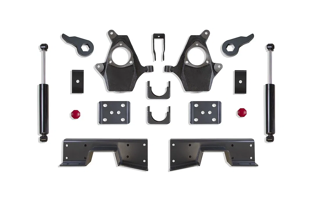 KS330946T – MAXTRAC Lowering Kit, 4 Inch Front/ 6 Inch Rear Drop Black Components With Rear Shock Absorbers In Kit Wi...